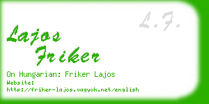 lajos friker business card